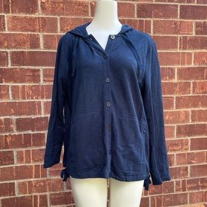 J. Jill Blue Button Up Sweater (Medium)